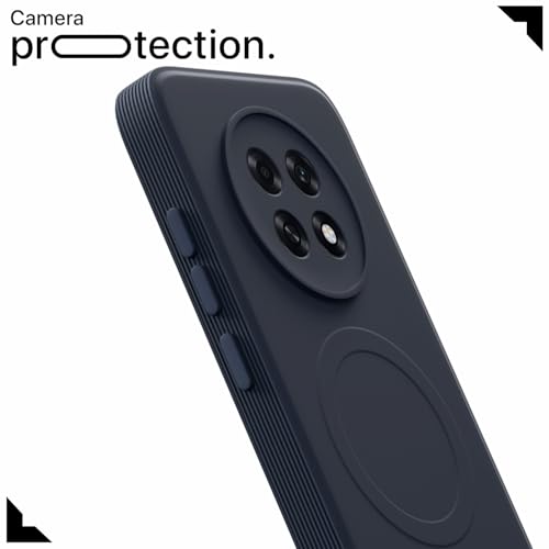 Image of Pikkme Back Cover for Oppo F31 Pro Plus 5G Soft Matte Silicone Mag-Safe Design (Mag-Safe Not Support) Camera Protection | Slim Fit Bumper Cover (Blue)