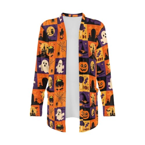 Image of Forchrinse Red Ladybug Cardigan for Women Causal Long Sleeve Open Front Cardigans Sweater Fashion 2024 Fall Coat with Pockets