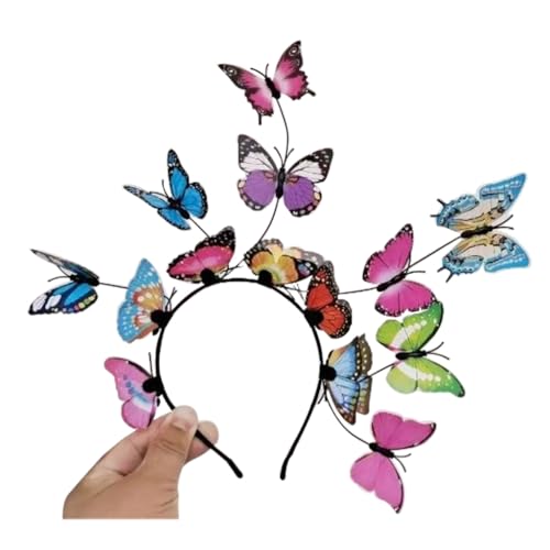 Butterfly Headband Fascinators – Grey Butterfly Crown Clip Headband for Women, Crazy Hair Day Accessories for Girls, Butterfly Hair Accessories for Tea Party Wedding Halloween Costume (grey) image 4