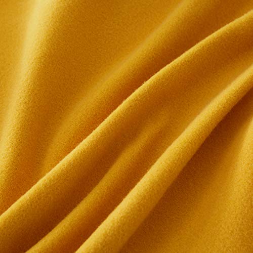 Top Finel Decorative Throw Pillow Covers For Couch Bed Luxury Wool Blend Solid Cushion Covers 16 X 16 Inch 40 X 40 Cm, Pack Of 2, Mustard Yellow #TOP1