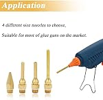 Eyech Interchangeable Hot Glue Gun Nozzles 4 Pack Copper Glue Gun Nozzle Assortment Set for Melting Glue Gun Use Craft Repair Tool