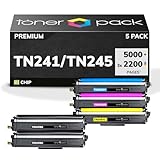 RENDIMIENTO DE IMPRESIÓN: HASTA 2.500 PÁGINAS el Negro y 2.200 PÁGINAS los colores. Cada cartucho de tóner compatible TN241 TN241BK negro tiene una capacidad de impresión de hasta 2.500 páginas y los colores TN245C TN245M TN245Y 2.200 páginas, lo que lo convierte en una excelente opción para oficinas, negocios y usuarios con necesidades de impresión frecuentes.