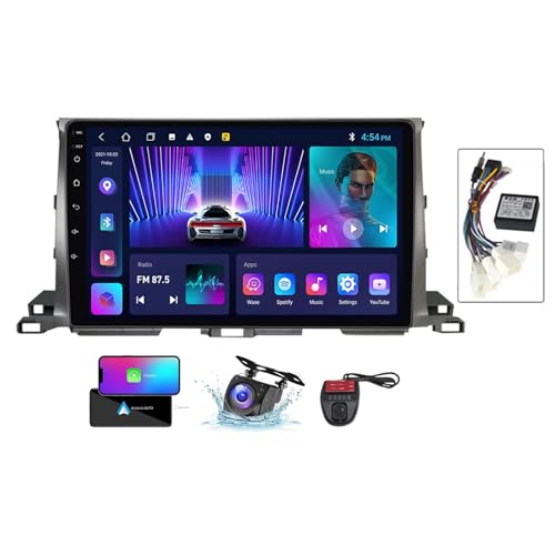 Autoradio Android 13 pour Toyota Highlander 3 avec écran tactile 9 pouces et GPS