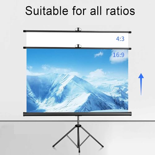 Proyector pantalla manual retráctil 60 pulg 16:9 HD miniatura 6