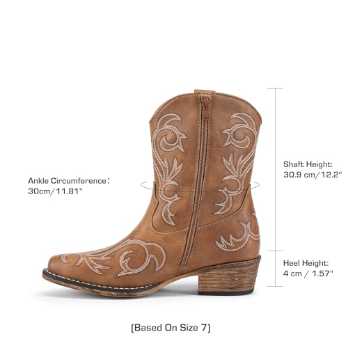 dream pairs women39s cowboy cowgirl western boots embroidered stitched ankle boots square toe chunky heel fashion short booties with zipper