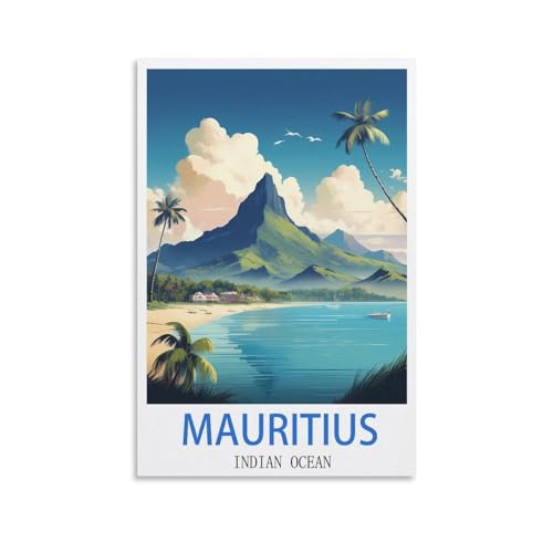 CYYHGEE Poster de voyage vintage de l'île Maurice 20 x 30 cm - Décoration murale pour salon