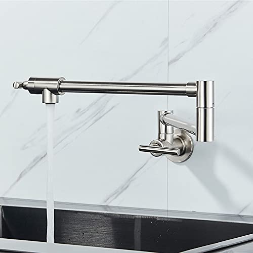 Grifo de llenado de ollas flexible con brazo articulado plegable para pared 3