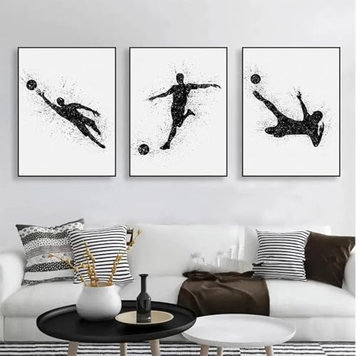 Affiches toile peinture murale football pour cadeau d'anniversaire | Style aquarelle 50x70cm