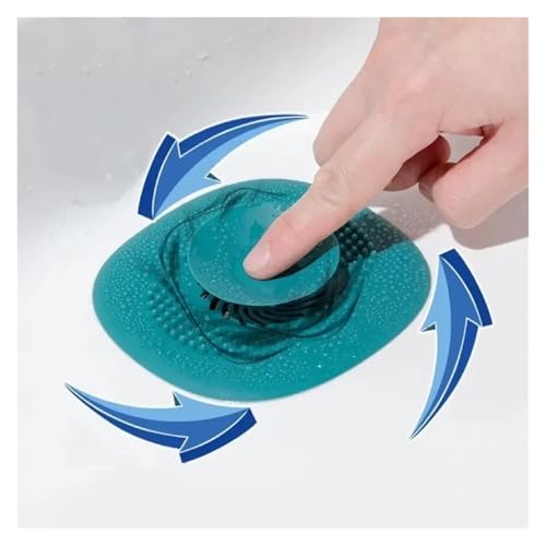 1 unidad de filtro antiobstrucción de silicona para desagüe de baño, ducha, fregadero y cocina (verde) miniatura 3