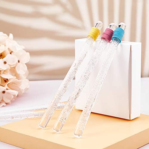 PandaHall 4 Style Embossing Acrylic Rolling Pin 6.3inch Pastry Rolling Pin Roller with Patterns for Baking Fondant Sugar Craft Cookies Cake Decoration