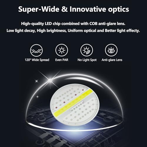Image of Popbloom RL90 Aquarium LED Reef Light 100W, Smart-APP Control Full Spectrum Marine LED for Saltwater Coral Fish Tanks (White, RL90 Smart APP Control)