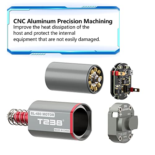 T238 Airsoft Brushless Motor, 39000Rpm High Speed High Torque Long Axis Motor For Airsoft Gearbox V2 #TOP1
