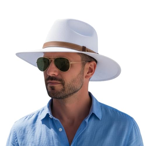 Consejos para Comprar Sombreros Panamá para Hombre que Puedes Comprar On-line. 41 FABELLINO Sombrero Unisex Indiana Lona Mixta Hecho en México Elegante (Blanco, Mediana)