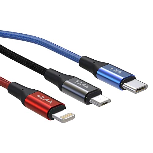 Cabo 3 em 1 Para Recarga e Sincronização de Dados 3x Mais Resistente com 1,2M - 31CBK ELG