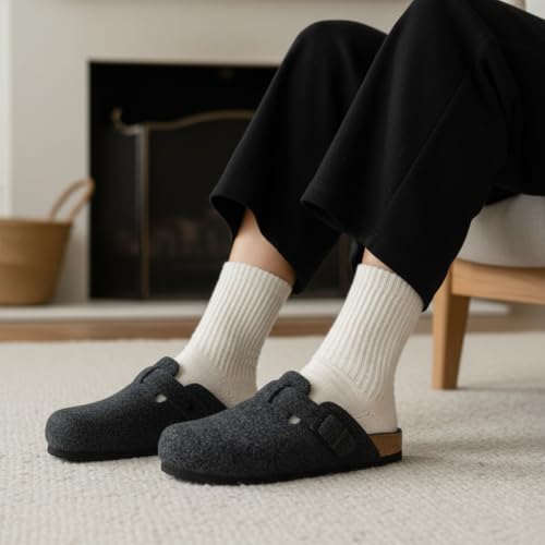 Image of CUSHIONAIRE Hana Womens Clogs | Comfortable Vegan Suede Clogs for Women | Slip On Potato Shoes with Cork Footbed & Arch Support | Memory Foam, Wide Widths Available