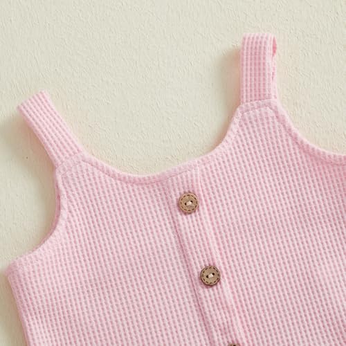 Image of Little Toddler Kids Girl Clothes Set 1-8 Years Summer Outfits Solid Color Tank Tops & Shorts