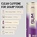 BUM Sugar-Free Energy Drink, Grape - Lightly Carbonated & No Artificial Colors, Natural Caffeine & Citicoline for Energy & Focus, Brain Boost & Workout Sports Beverage - 12 oz, Pack of 12