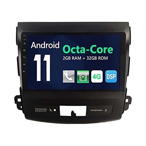 Autosion 9 inch QLED In Dash Android 11 Car Navi Player Radio Head Unit GPS Navigation Stereo for Mitsubishi Outlander Citroen C-Crosser Peugeot 4007 Bluetooth SD USB SWC WIFI DVR 8 Core Carplay Cover