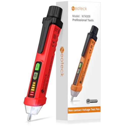 Image of Neoteck Voltage Tester 12-1000V AC NCV Detector with LED Flashlight | Identifies live and neutral wires with audible beeps and visual LED alerts for outlets, switches, and circuit breakers
