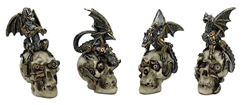 Nemesis Now U3830K8 Mind Machines 10.5cm Set of 4, Dragon Skull Figurines, White
