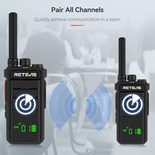 Image of Retevis RB26H 2 Way Radio Long Range,Commercial Walkie Talkies with Earpieces,2000mAh 21-Hrs,USB-C,Flashlight,NOAA,GMRS Repeater Capable,Two-Way Business Radios for Healthcare Retail Security(10-Pack)
