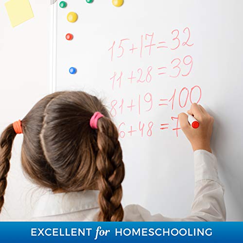 Dry Erase White Board with Lap Board: Hanging Writing, Drawing & Planning Large Whiteboard for Cubicle & Wall | 24X18 | 5 Magnetic Markers & Eraser | Easy to Clean Lapboard for Kids Office, School