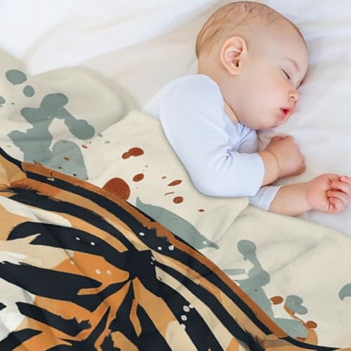 Couverture douce en flanelle tigre pour frissons sur canapé - 8