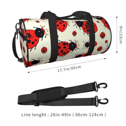 Travel Duffel Bag Lightweight Carry On Weekender Overnight Bags Red Ladybug Sports Tote Gym Backpack with Adjustable Strap Hospital Bags Foldable Luggage Bag for Women Men2