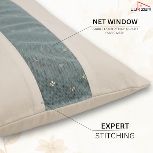 Image of Lukzer Single Cotton Saree Bags /Covers for Storage Set of 6 (16 x 14 Inches) Big Size with Zip Closure & Transparent Mesh Window Wardrobe Organizer for Sarees /Clothes /Lehenga /Dress Storage SSC-01-06