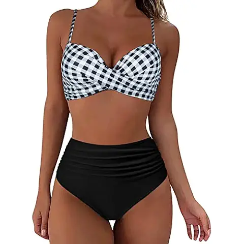riou Bikinis Mujer 2023 Push Up Elegante Cruzadas Tops Traje de Baño Dos Piezas Sujetador y Braguitas Ajustable Bañador de Baño Talla Grande Swimsuit Brasileños Biqunis Cover