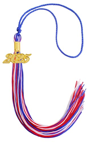 Image of 2025 Tassel Graduation, Blue White and Red Tassel 2025