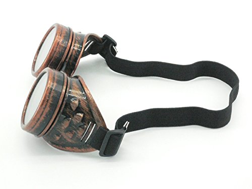 Lodou Cyber Goggles Steampunk Welding Goth Cosplay Vintage Goggles Rustic (Copper) steampunk buy now online