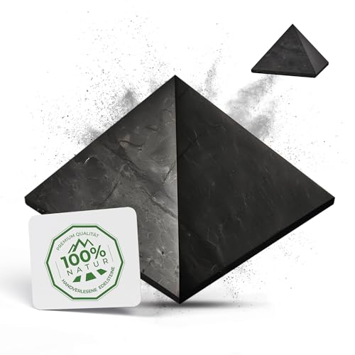 Pirámide de Shungit PURAJA | Original de Carelia | Pulida | Contiene Fullerenos | Con Certificado de la Mina de Zazhoginskij