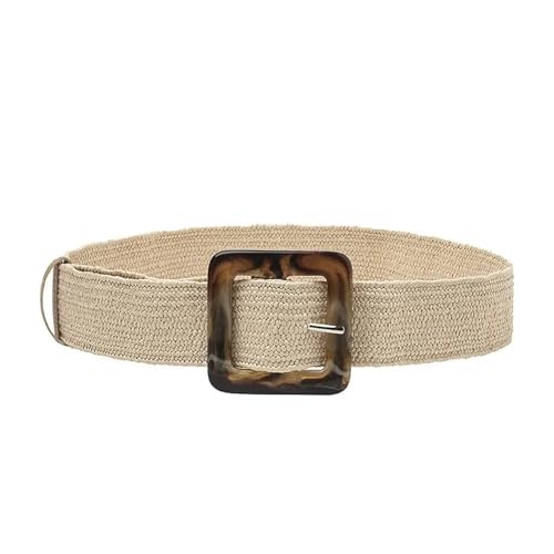 Woven Stretch Elastic Straw Belt Dress Waist Band Expandable Stretch Belts for fashion