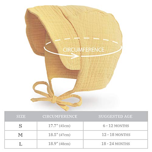 Baby Hat Brimmed Sun Bonnet Toddler Double Gauze (Cotton) Fashion Hat Boys Girls Breathable Beanie Cap, Yellow, M #TOP4