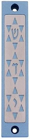 Agayof Star of David Cut-Out Mezuzah 2 x 10cm - Teal