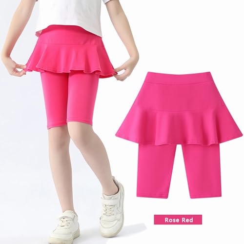 Girls' Knee Length Shorts with Skirt Capri Leggings Kids Summer Casual Sports Shorts 3-11 Years2