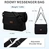 Chase Chic Canvas Umhängetaschen Damen Herren, Große Schultertasche Messenger Tasche Casual Tote Bag für Arbeit/Reisen/Schule(Schwarz) #1