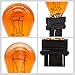 ALKOREY 3157 Amber Light,Miniature Bulb Mini Bulb,Amber Natural Glass 2100K Taillight Turn Signal Light,12V 21/5W,2 Pack