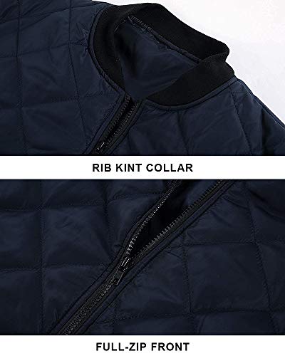 Gafeng Mens Flight Bomber Diamond Quilted Jacket Lightweight Varsity Jackets Winter Warm Padded Coats Outwear2