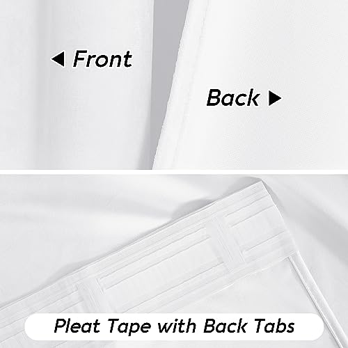 Image of RYB HOME Pure White Velvet Curtains 96 inches for Bedroom - Luxury Light Reducing Vertical Drapes Simple Home Decoration for Sliding Door Living Room, W52 x L96, 2 Pieces | Room Darkening, Thermal Insulated, Pleat Tape on Top, Heavy Duty Plush, Dining Room Sliding Patio Door, W52 x L96, 2 Panels