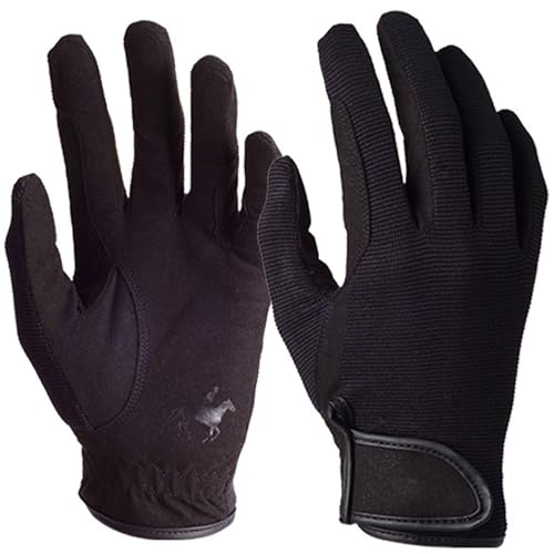 AEIOFU Horse Riding Gloves, Microfiber Adjustable Equestrian Gloves, Touch Screen Function ＆ Wear Resistance, Breathable for Outdoor Sport, Large
