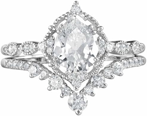 Newshe Jewellery Moissanite Wedding Rings for Women 925 Sterling ...