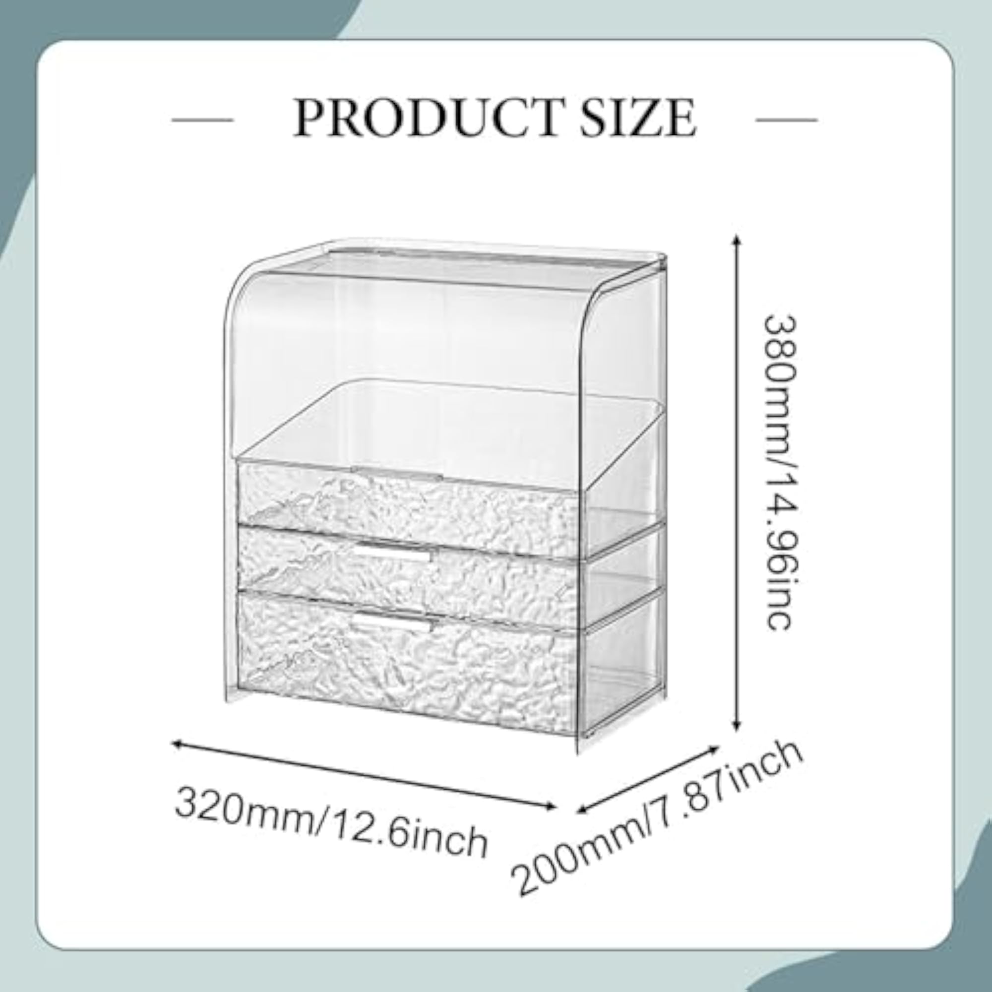 Luxury Clear Makeup Storage Box for Bathroom Vanity