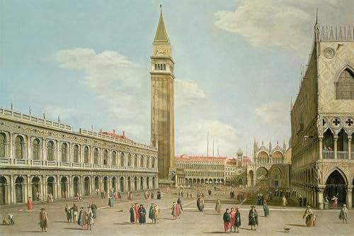 Posters impression toile Place Saint-Marc Antonio Canal grand tableau mural 60x90