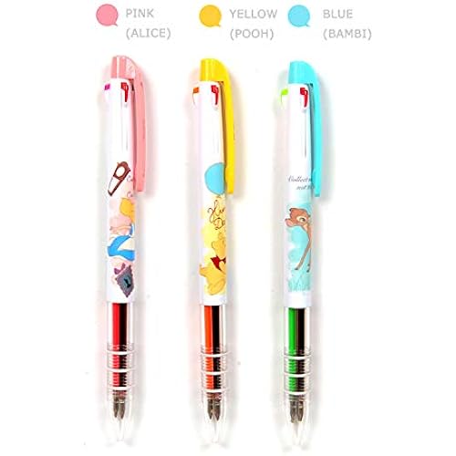 Disney Multicolor Ballpoint Pen 3 Colors (Black, Red, Neon Pink) Pen : 3 Designs