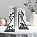 Black Decorative Bookends, Cast Iron Book Stand to Hold Books Heavy Duty, Book Stoppers for Home Decor, Office Desk, Living Room Decor