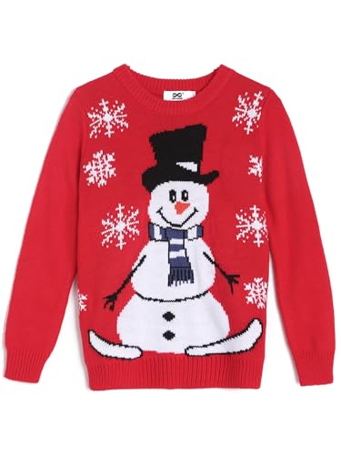 Image of Kids Crewneck Pullover Sweater Cute Pattern Long Sleeve Sweatshirt Holiday Costumes for 5-14 Years Child