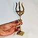 craftslook Brass Lord Shiva Trishul with Damru 6 Inch | Bholenath Trident Symbol of Power & Protection | Hindu Puja Idol | Spiritual Decorative Showpiece for Home Temple Office Decor & Religious Gift