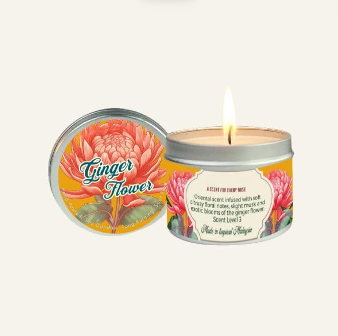 Ginger Flower Scented Candle x11, 3.88oz Travel Tin, 100% Soy Wax, Triple Scented, Up to 30 Hours Burning Time, Perfect for Bedtime and Meditation